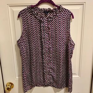 Sheer Banana Republic Sleeveless Chevron Blouse